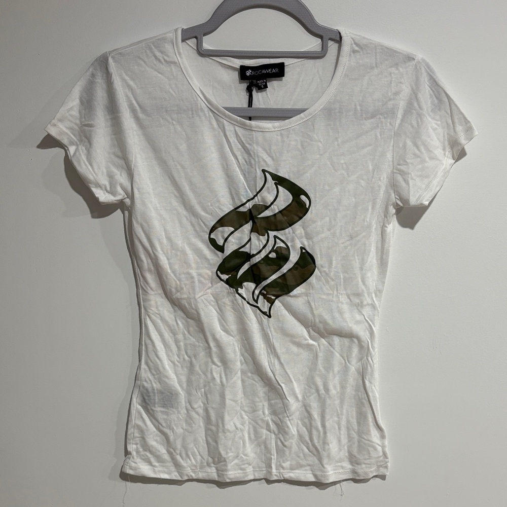 Rocawear White Tee with Green Graphic